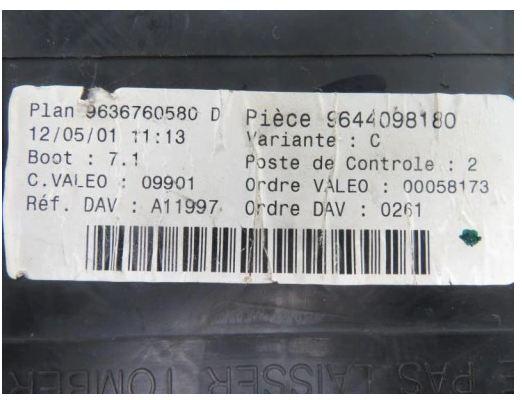 BSI Peugeot 307 2.0 HDI 135  9644098180