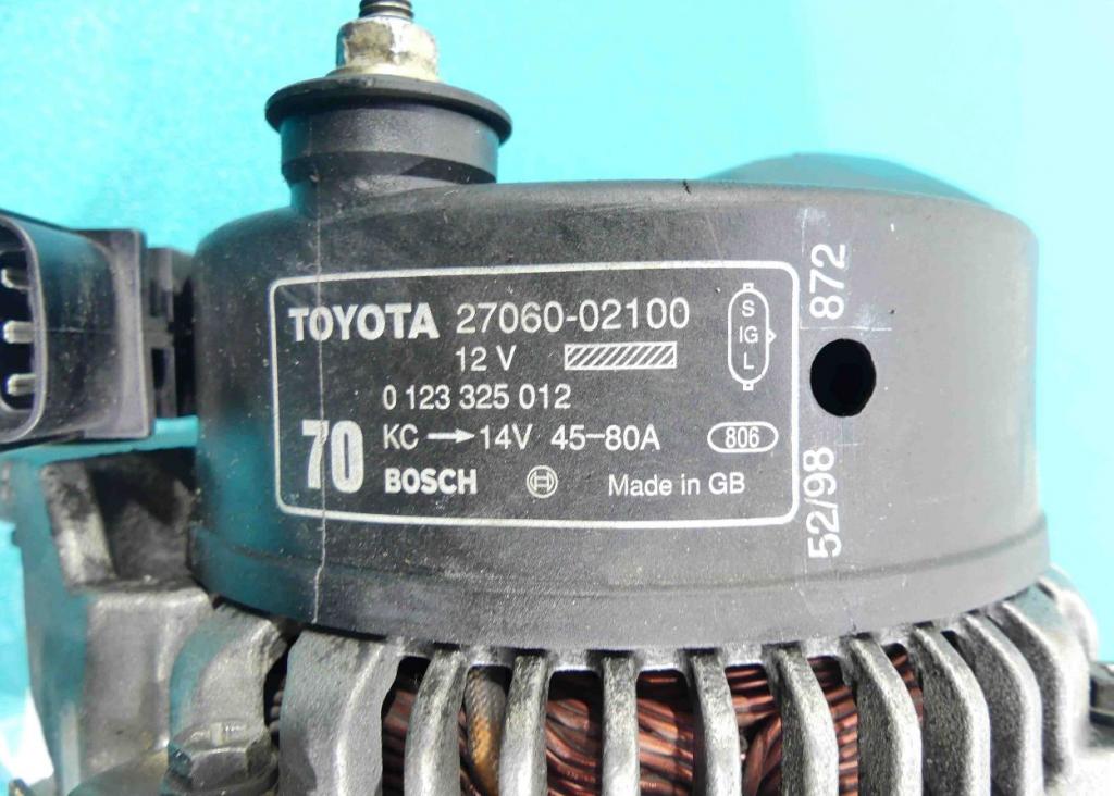 Alternátor Toyota Avensis T22 0123325012, 2706002100