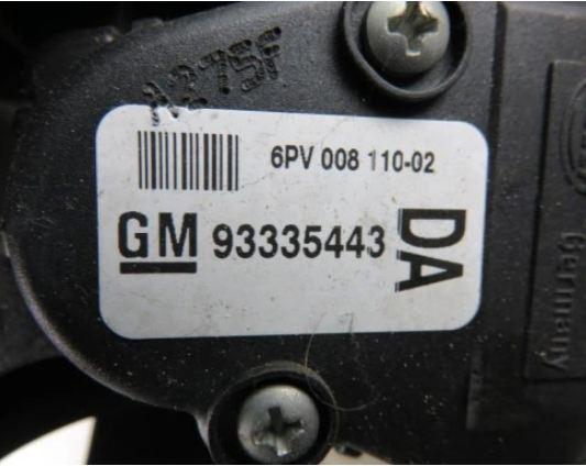 Potenciometer plynového pedálu OPEL MERIVA A 1.7 CDTI 93335443