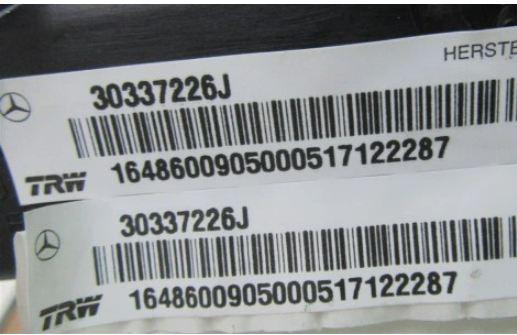 airbag Stropný ľavá strana MERCEDES ML W164 1648600905