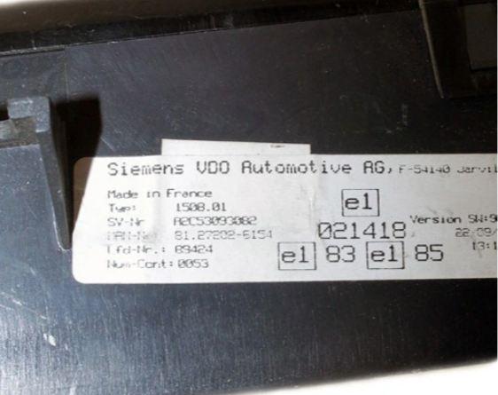 rýchlosti budíky přístrojová deska prístrojovka  81272026154 24V