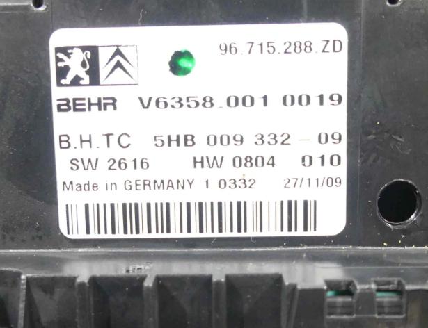 Panel kúrenia klimatizácie CITROEN C5 III 08-     96715288ZD