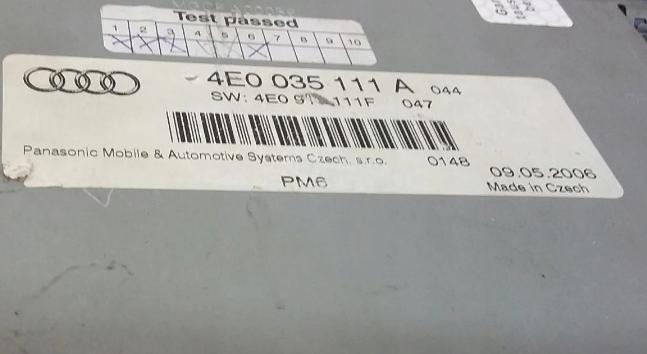 AUDI A6 C6 čítač ŠTÍTKY: CD Menič 4E0035111A