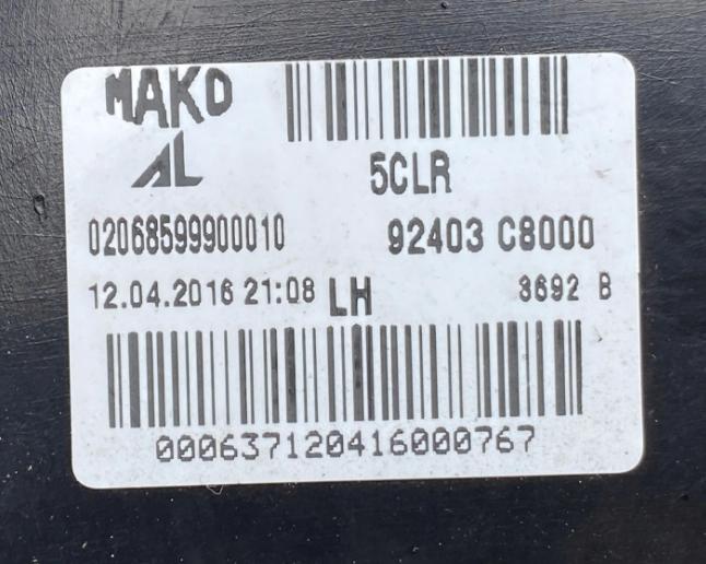 svetlo / reflektor zadná ľavé kufrové dvere Hyundai I20 II 92403-C8000