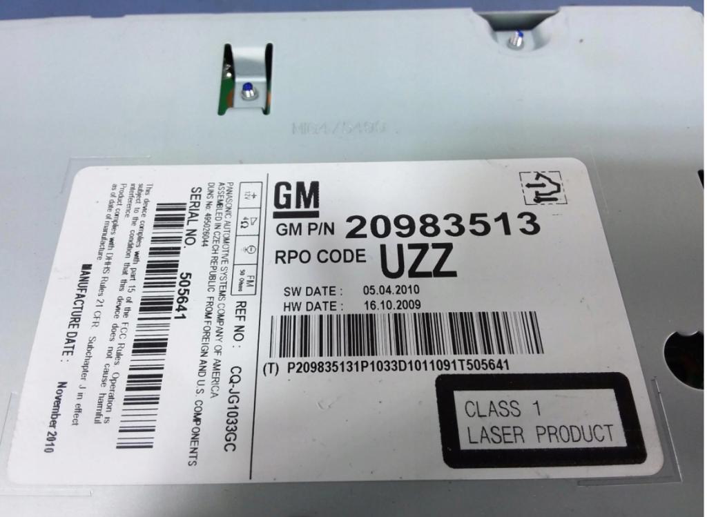 OPEL ASTRA J IV RADIO CD CDR: 400 20983513
