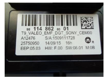 PEUGEOT 308 T9 ZOBRAZIT: DOTYK: 9811486280