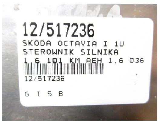 OCTAVIA I riadiaca jednotka 1,6  0261207194