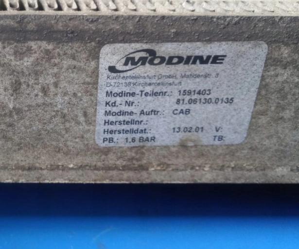 81061300135 MAN: Intercooler chladič: vzduchu