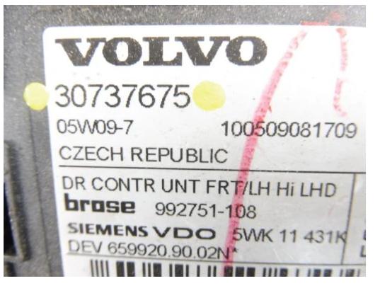 Mechanizmus okna ľavy predný VOLVO V50 30737675