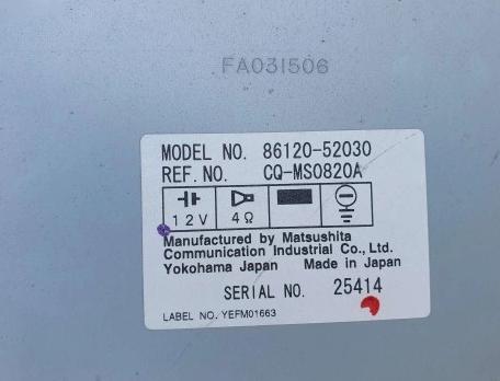 RADIO CD TOYOTA YARIS I 86120-52030 99-2006