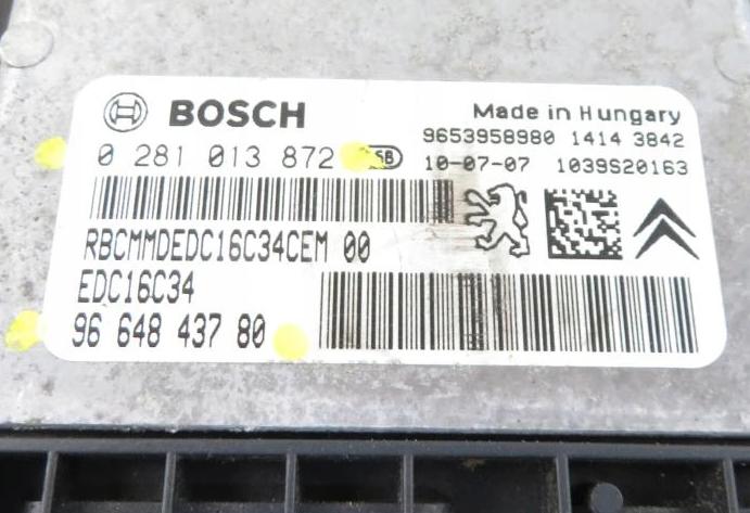 Riadiaca jednotka PARTNER II 1.6 HDi 16V 9664843780 0281013872