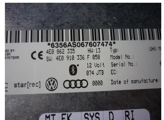 Modul BLUETOOTH AUDI A6 C6 4E0862335 4E0910336F