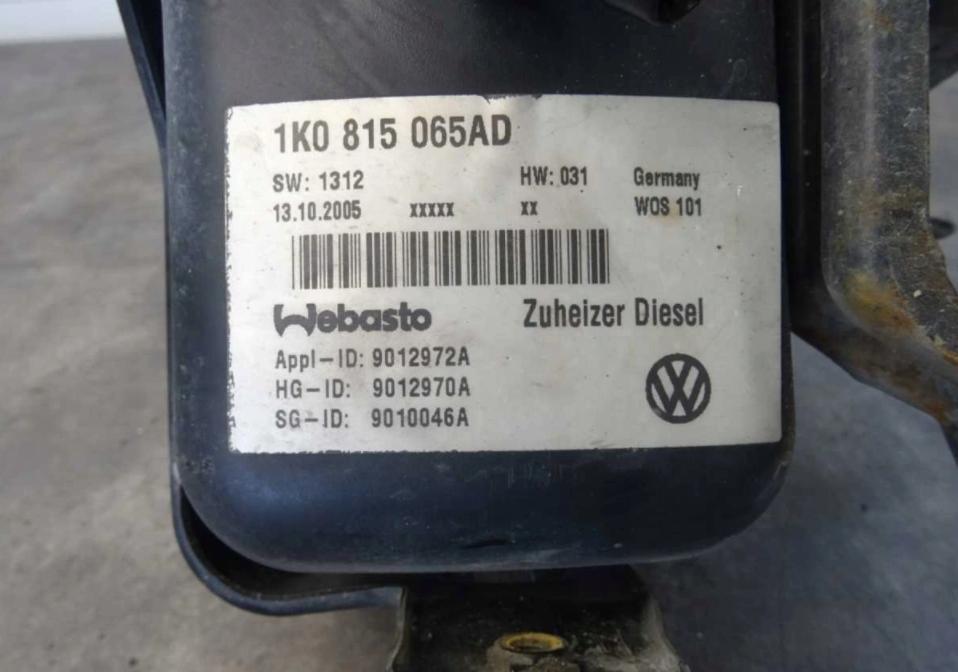 Webasto Vyhrievanie PARKOVISKO: VW TOURAN  1.9 TDI