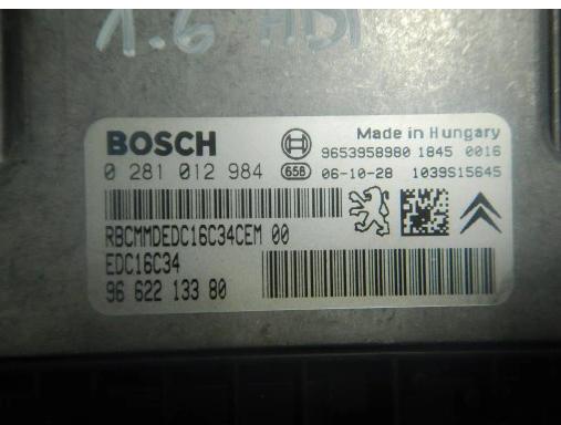 riadiaca jednotka Motor PEUGEOT 4071,6 HDI 0281012984