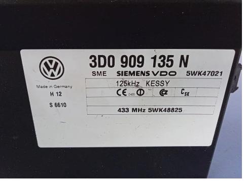 VW PHAETON Riadiaca jednotka KESSY 3D0909135N: