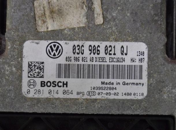 Riadiaca jednotka 03G906021QJ VW GOLF 5 V 1.9 TDI 07R