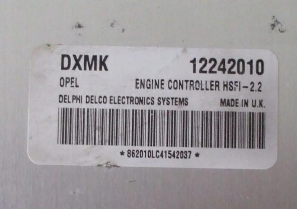 OPEL VECTRA C 1,6 řídící jednotka 12242010 + pin