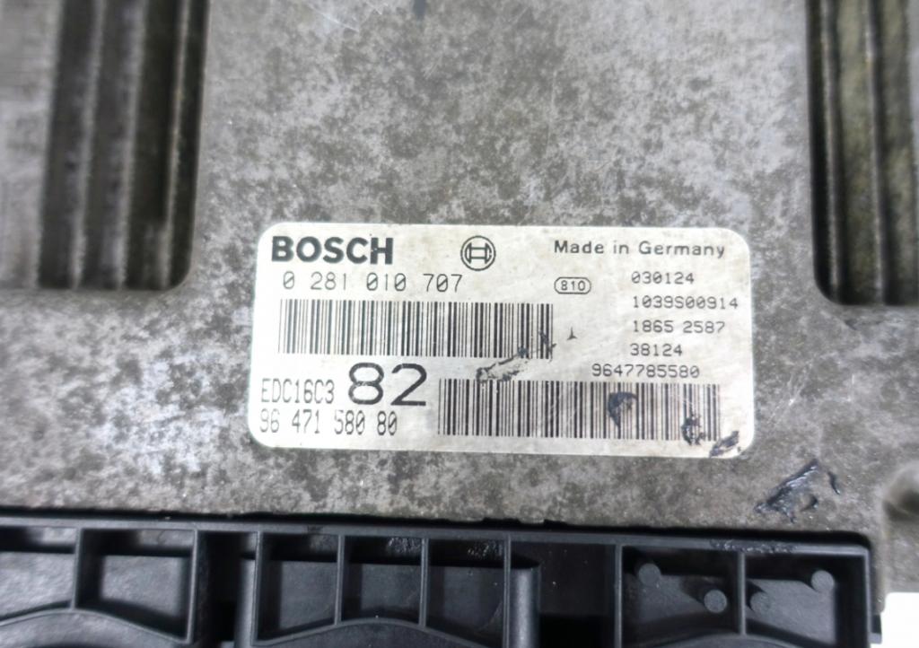 řídící jednotka PEUGEOT 206 1.4 HDI 0281010707 9647158080