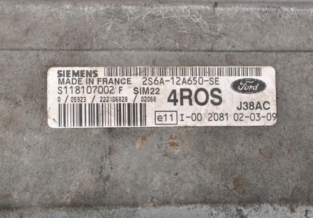 FORD FIESTA MK6 1.4 16V řídící jednotka motora 2S6A12A650SE