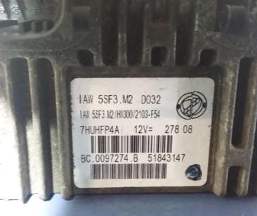 FIAT GRANDE PUNTO Riadiaca jednotka riadiaca jednotka 51843147 IAW5SF3M2