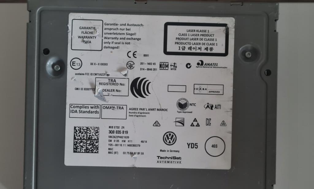Autorádio: VW GOLF PASSAT 3Q0035819