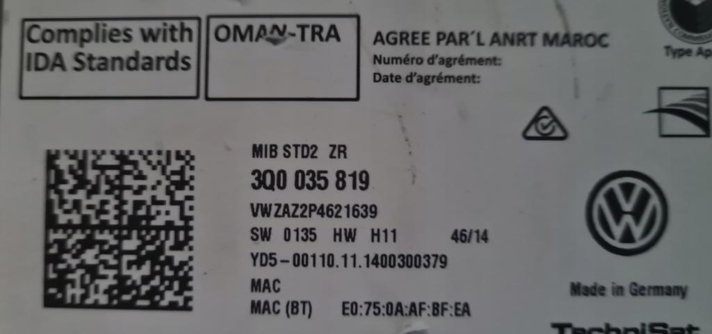 Autorádio: VW GOLF PASSAT 3Q0035819