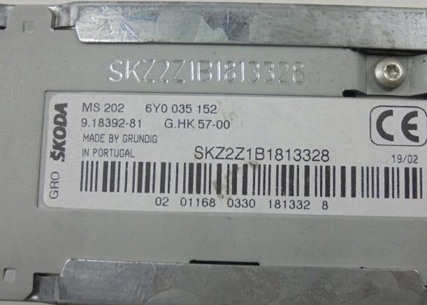 SKODA FABIA I 6Y 00-04 RADIO 6Y0035152