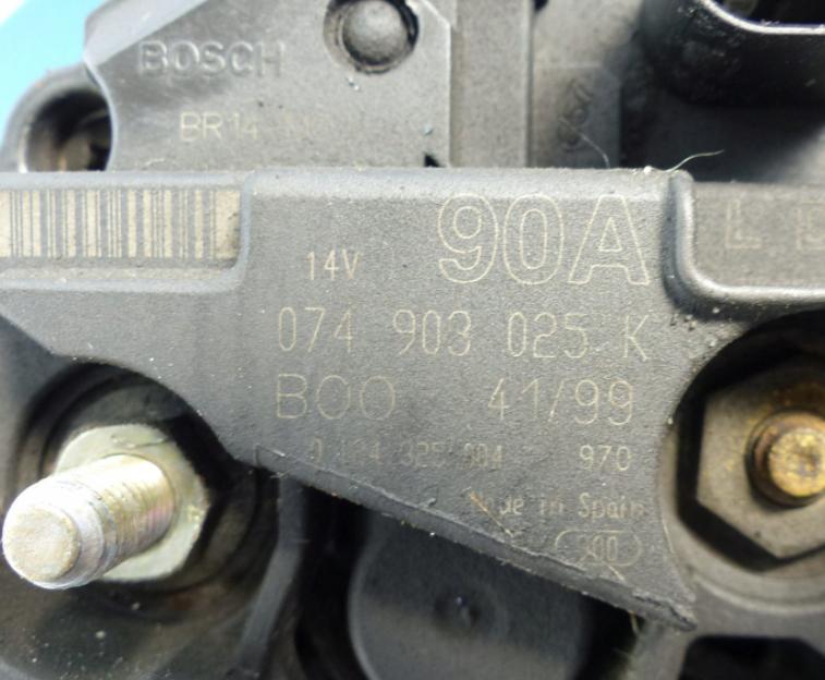 TEST: Alternátor VW LT II 0124325004 2.5 SDI 074903025K