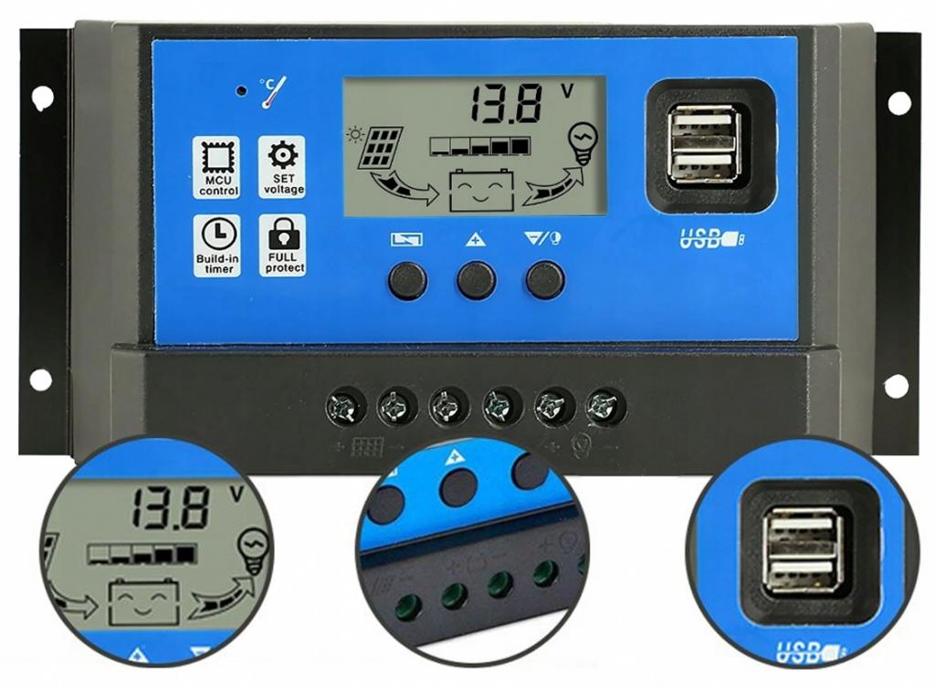 modul-regulátor nabíjania solárneho panela 60A