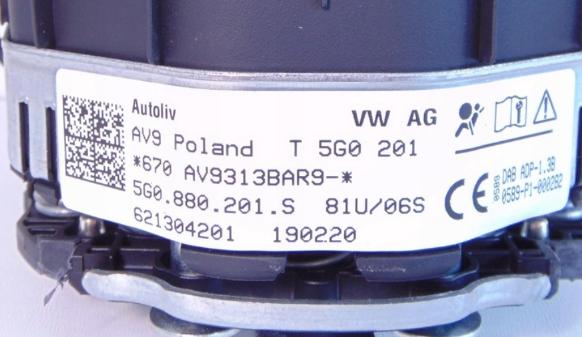Volkswagen OE 5G0880201S  AirBag volantu