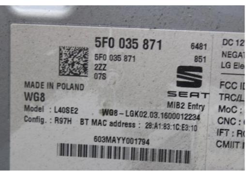 RADIO SEAT TOLEDO IV 5F0035871