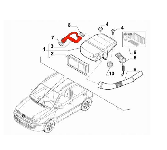 čára: hadice olej: emfyzém: FIAT PUNTO II 1.2