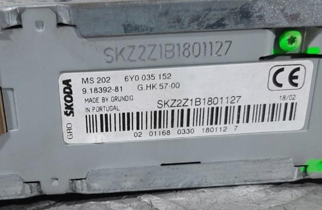 SKODA FABIA I sedan 02R RADIO Modul 6Y0035152