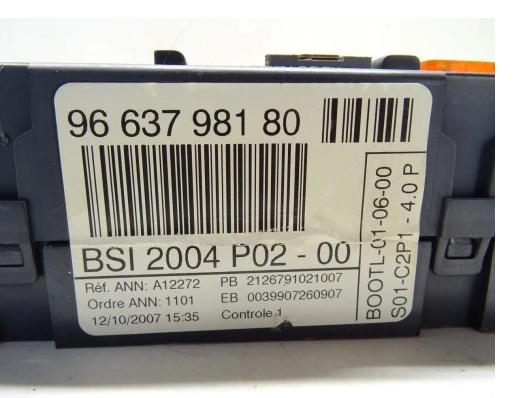 Modul BSI PEUGEOT 308 1.6HDi: 9663798180