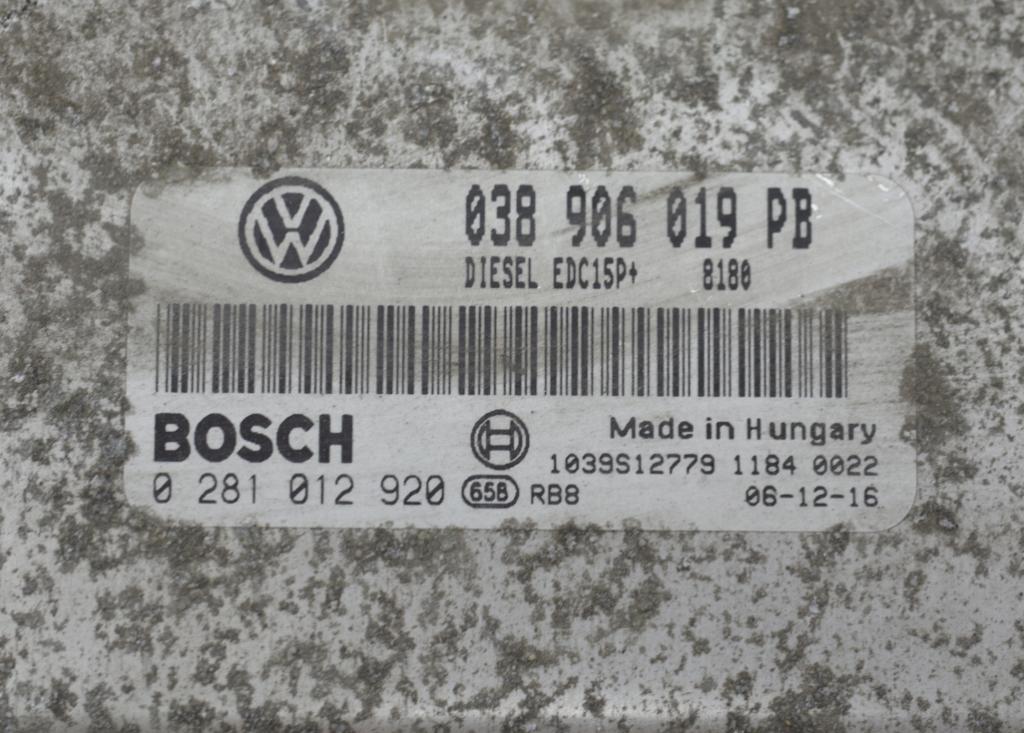 riadiaca jednotka Motor SKODA OCTAVIA 1.9 TDI 038906019PB