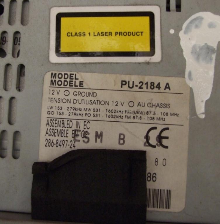 PEUGEOT 406 RADIO PU-2184A