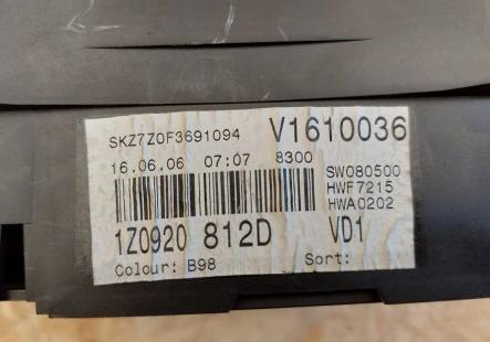 prístrojovka/ budíky Škoda Octavia II 1.9 TDI  1Z0920812D: