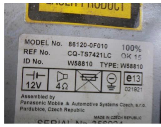 RADIO   COROLLA VERSO II 86120-0F010
