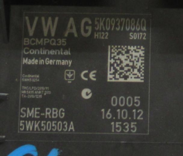 VW SHARAN 7N 13R Modul komfortu 5K0937086Q