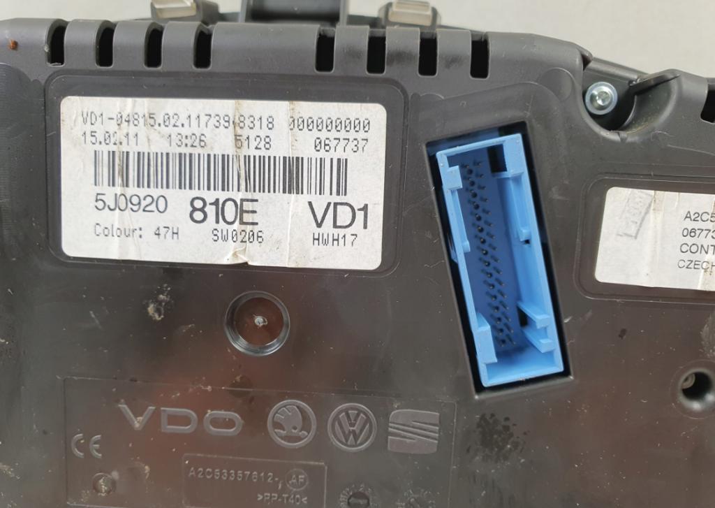 Prístrojovka ROOMSTER: FABIA II LIFT 1,2 5J0920810E