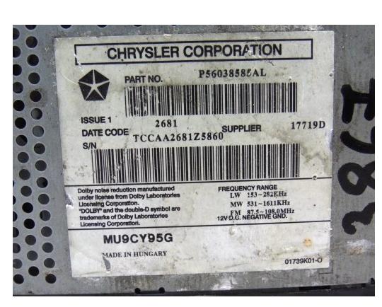RADIO  CHRYSLER CRUISER P56038585A