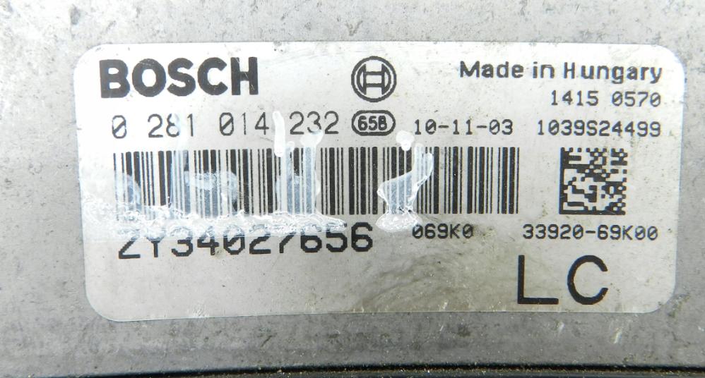 riadiaca jednotka Motor: SUZUKI SX4 1.6 DDIS 0281014232