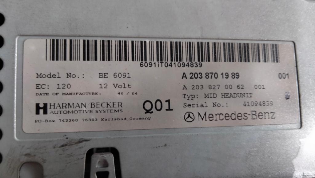 RADIO Navigácia MERCEDES W203 A2038701989 kod nemame