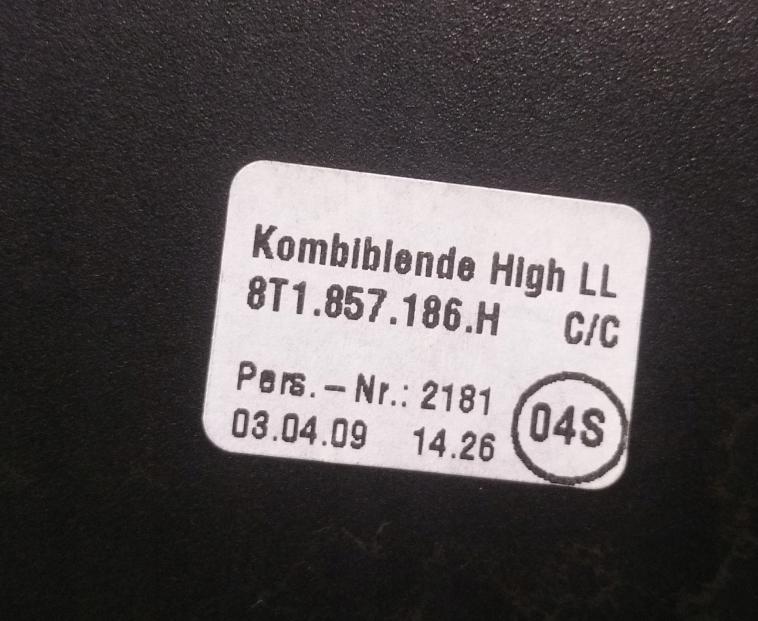 Rám: displej: - počítadlo:  Audi A5 8T1857186H