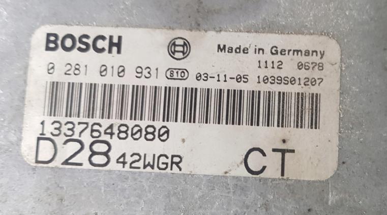 Počítač: riadiaca jednotka Motor: Bosch 0 281 010 931