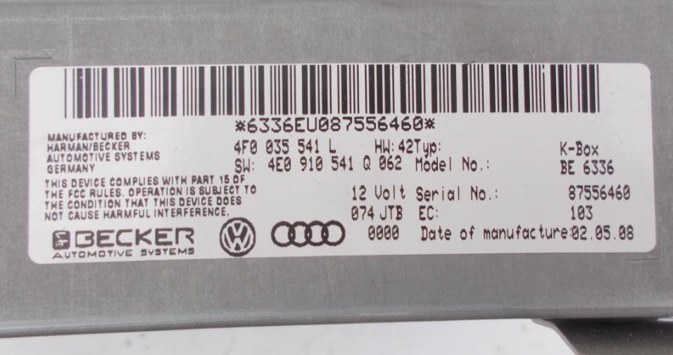 modul rádio: Audi A4 B8 4F0035541L