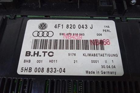 AUDI A6 C6 4F Panel klimatizácie 4F1820043J