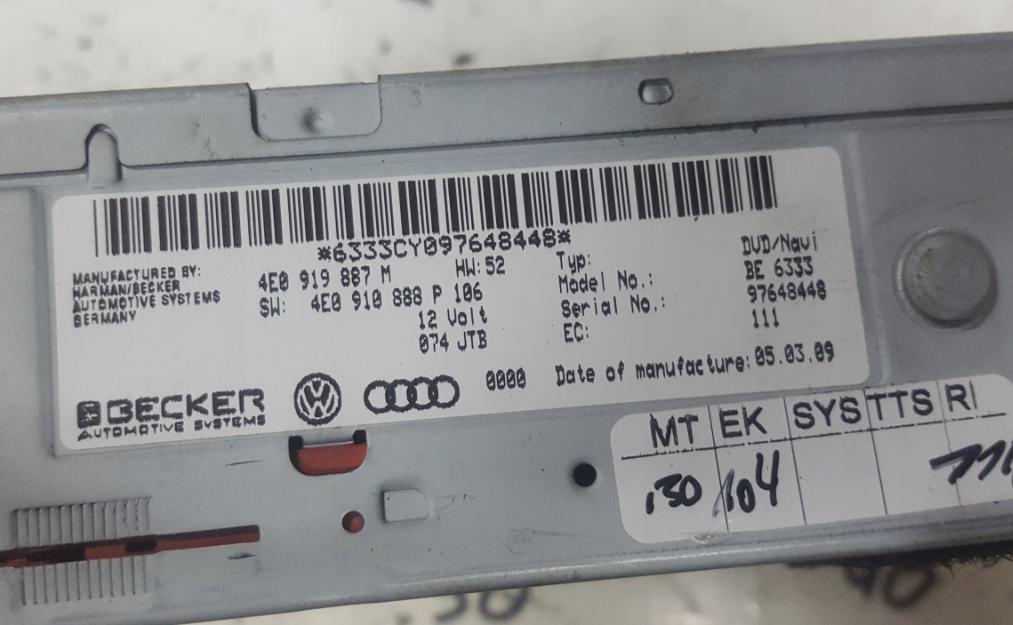 AUDI A4 B8 08r- A5 CZYTNIK navigace GPS 4E0919887M