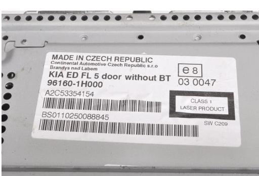 KIA CEED I RADIO 96160-1H000 --KOD NEMAME --