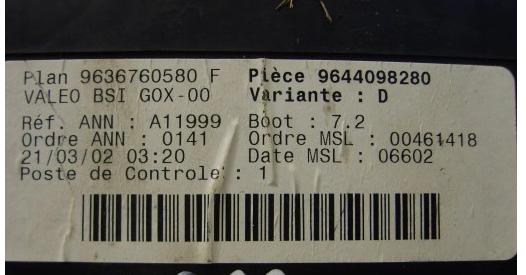 Modul BSI 9644098280  D PEUGEOT 307